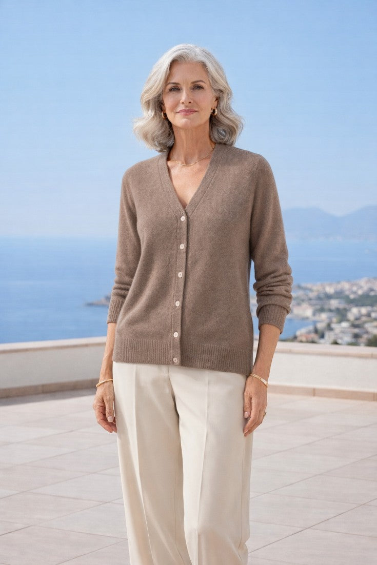 Cardigan leggero da donna in 100% cashmere
