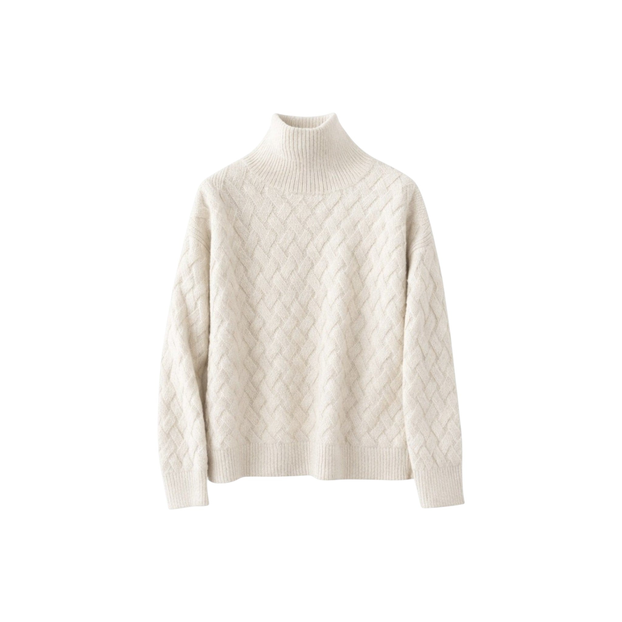 MAGLIONE DONNA A COLLO ALTO CON MOTIVO GEOMETRICO