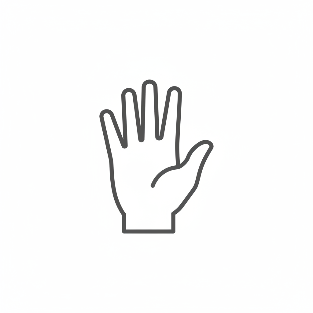 Create an icon of a hand, white background