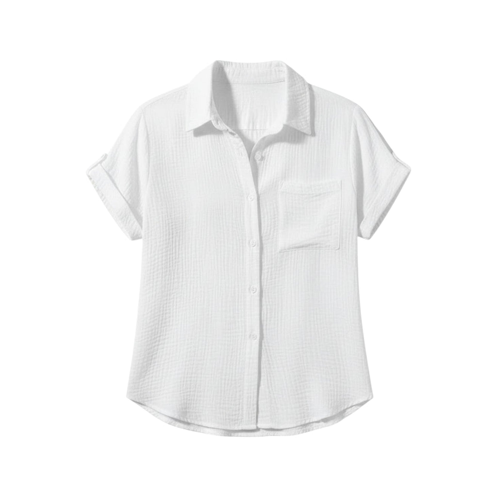 Camicetta elegante casual in cotone a maniche corte