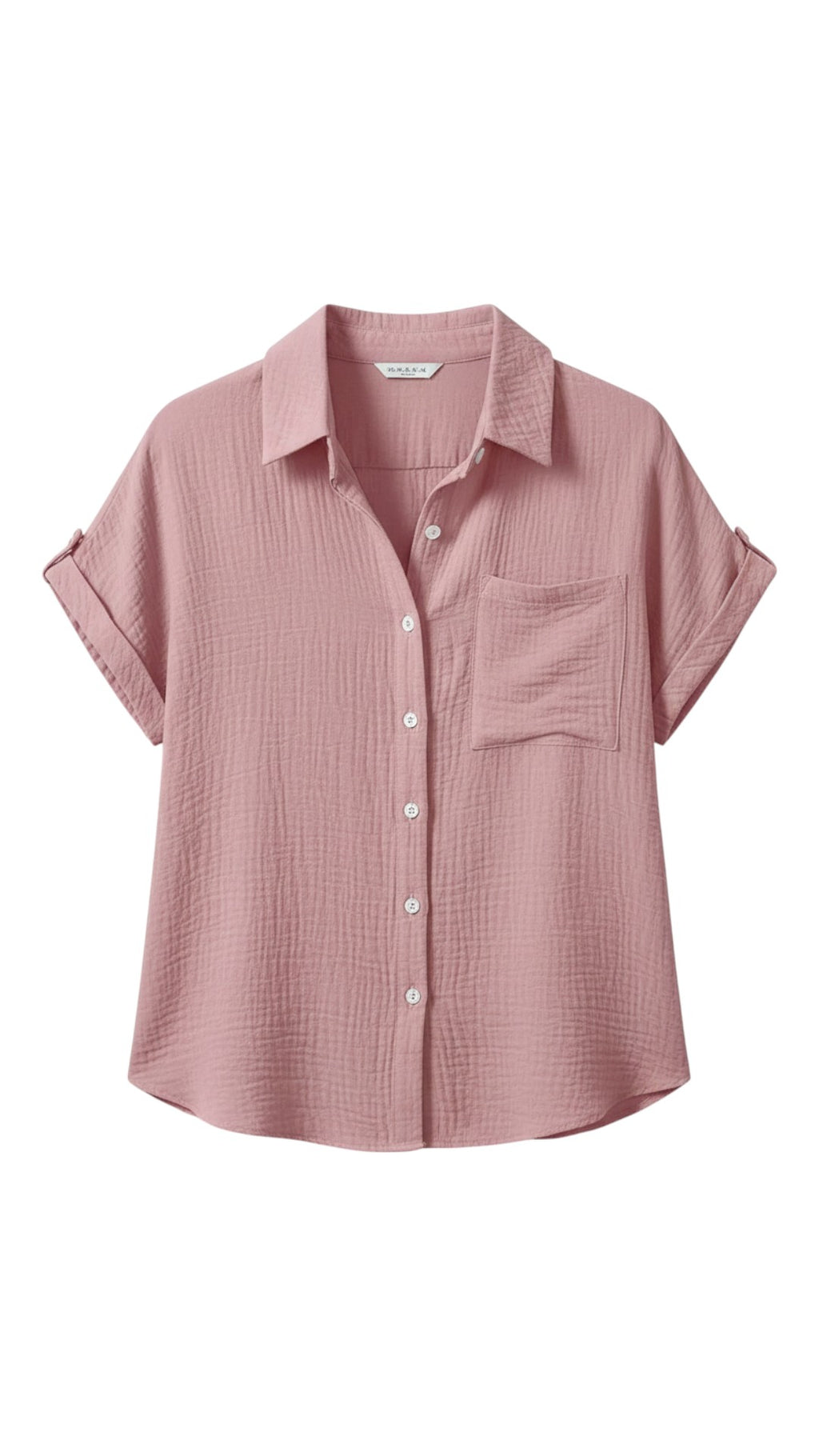 Camicetta elegante casual in cotone a maniche corte