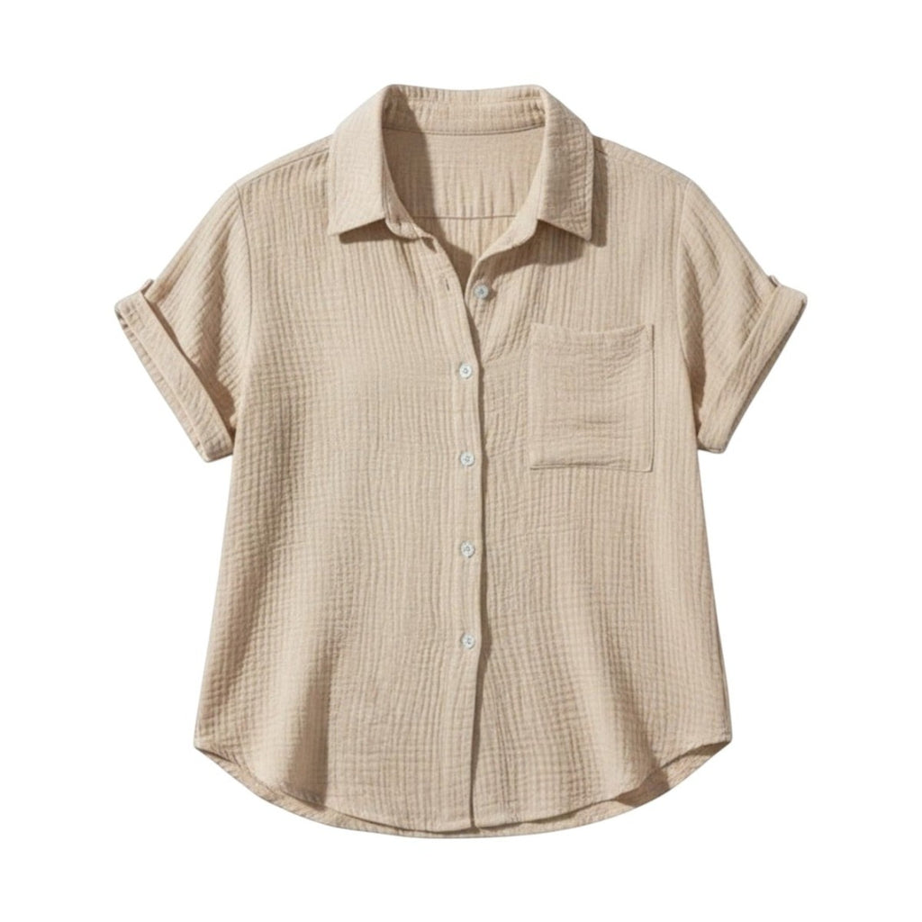 Camicetta elegante casual in cotone a maniche corte
