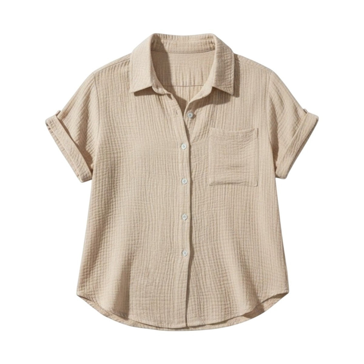 Camicetta elegante casual in cotone a maniche corte