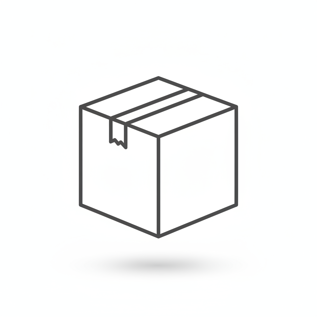 Shipping box icon, white background